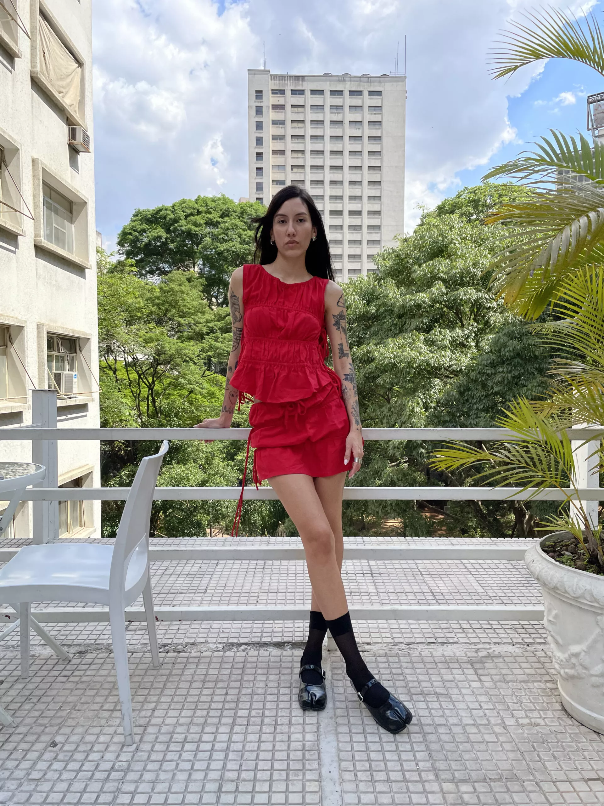 Blusa Franzida Laços Vermelha - Imagem 11