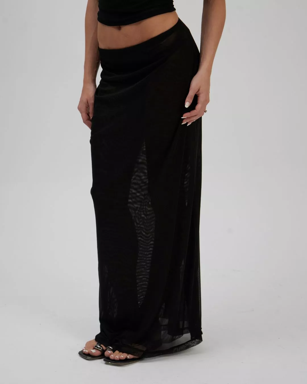 Saia Longa Tule Preta