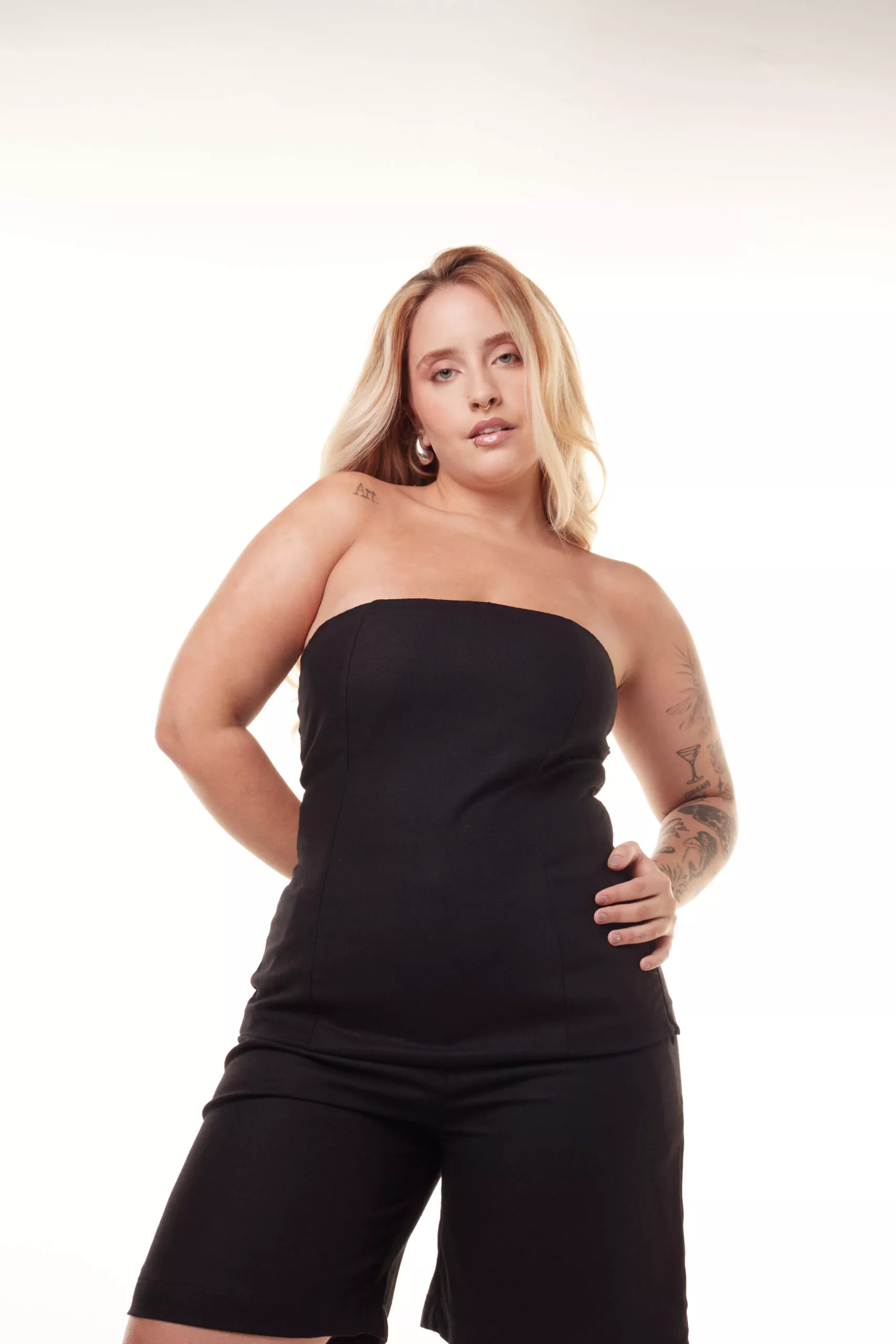 Top Corset Waist Preto