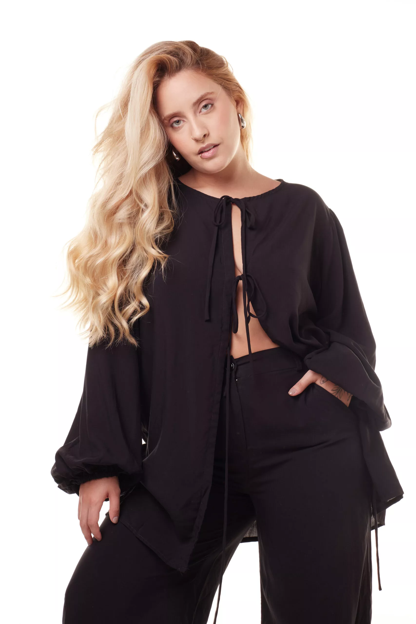 Bata Laços Bufante Preta