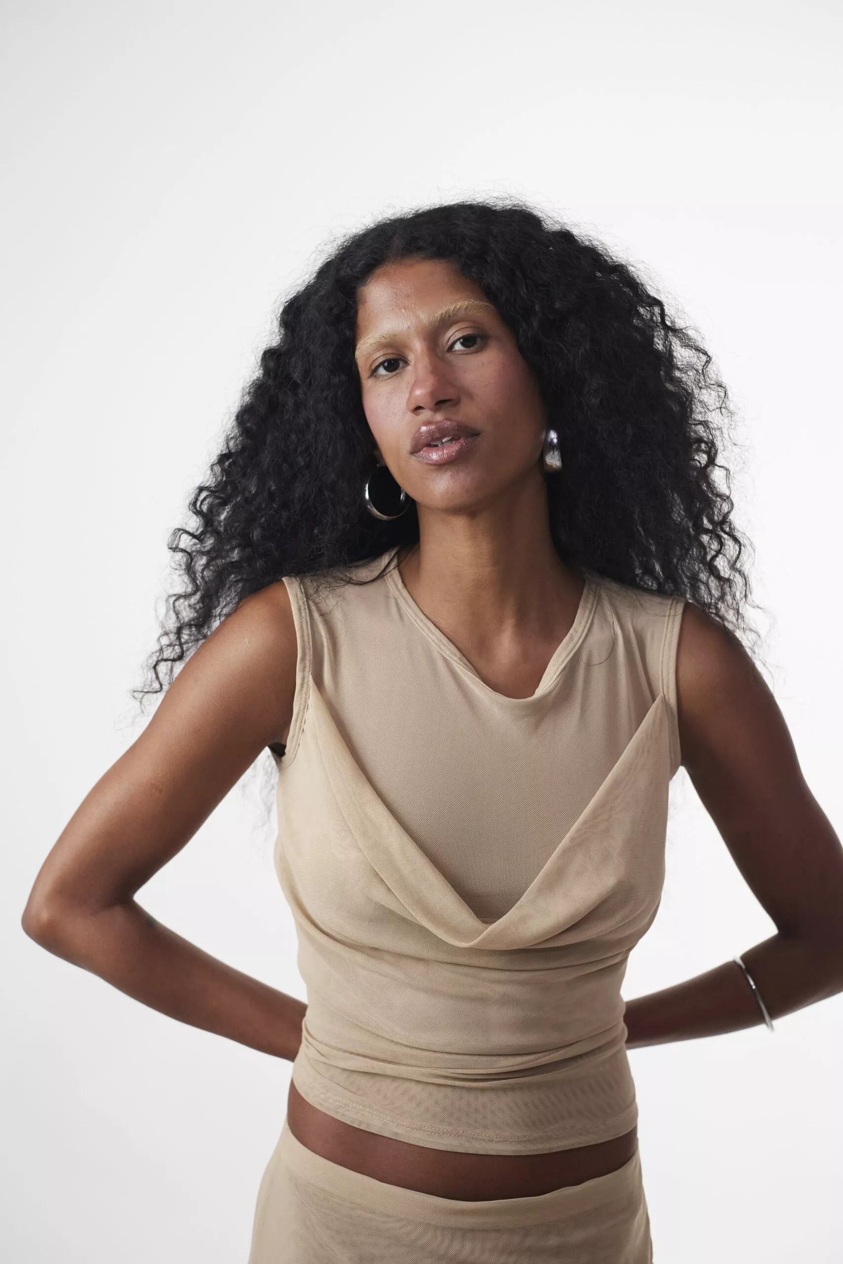 Blusa Degagê Tule Sand