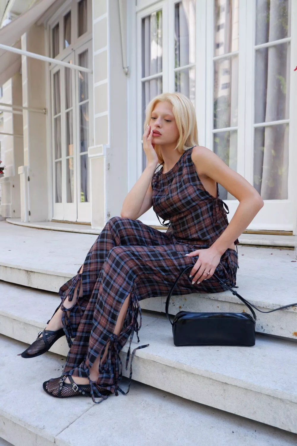 Calça Pantalona Laços Tartan - Imagem 2
