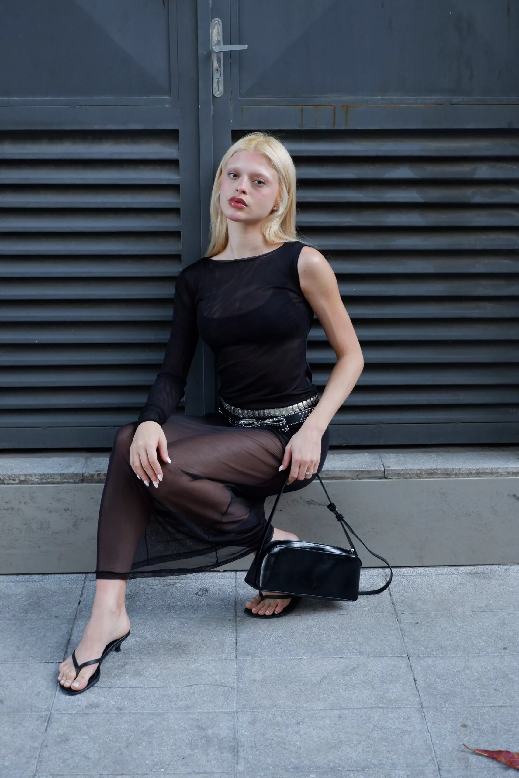 Vestido Longo Assimétrico Tule Preto - Imagem 9