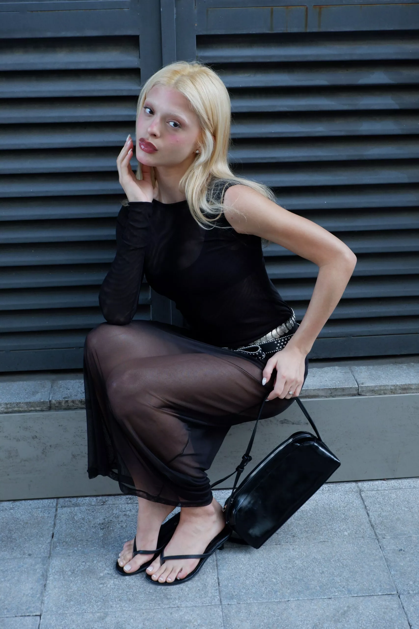 Vestido Longo Assimétrico Tule Preto - Imagem 12