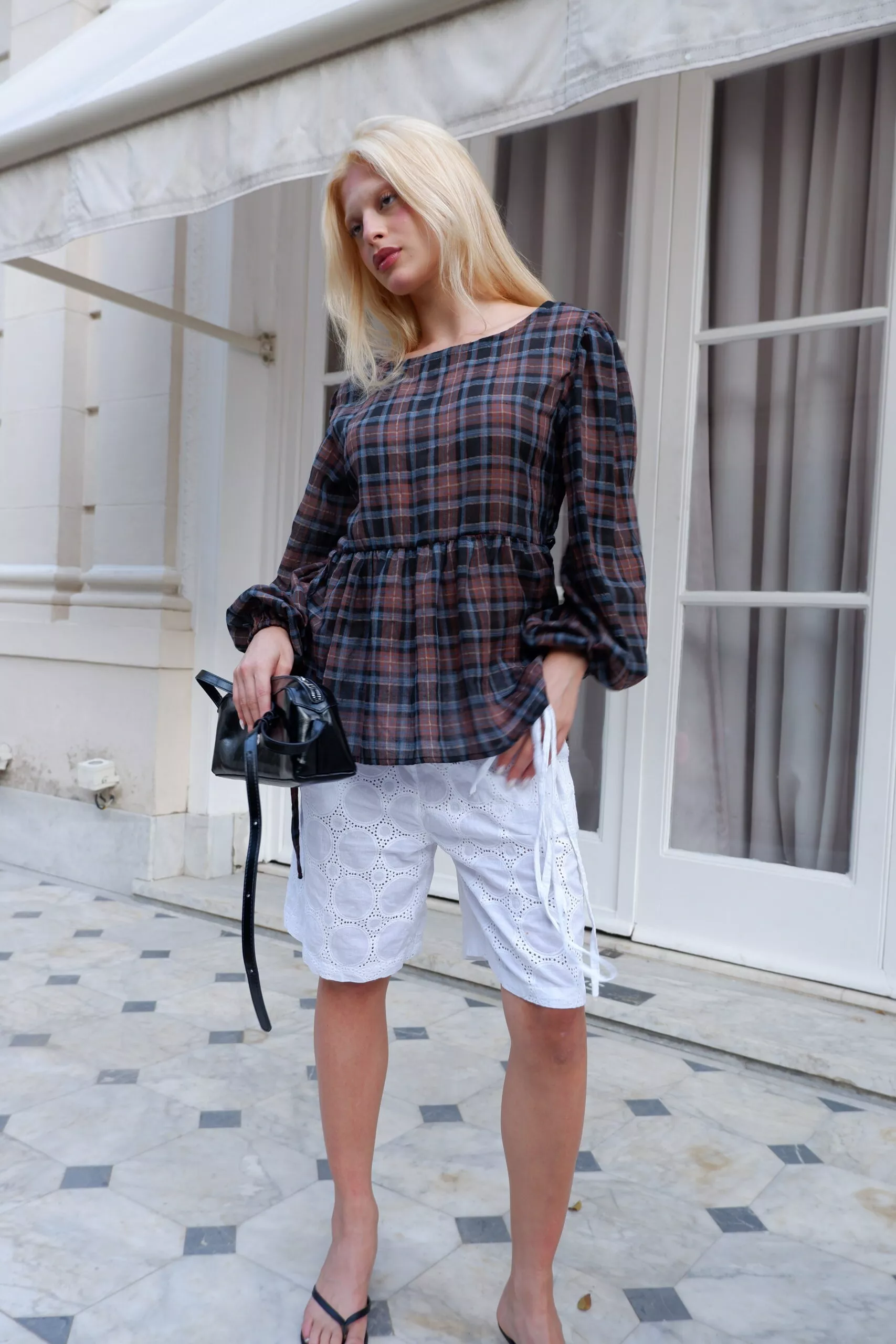 Bata Manga Longa Laços Tartan - Imagem 10