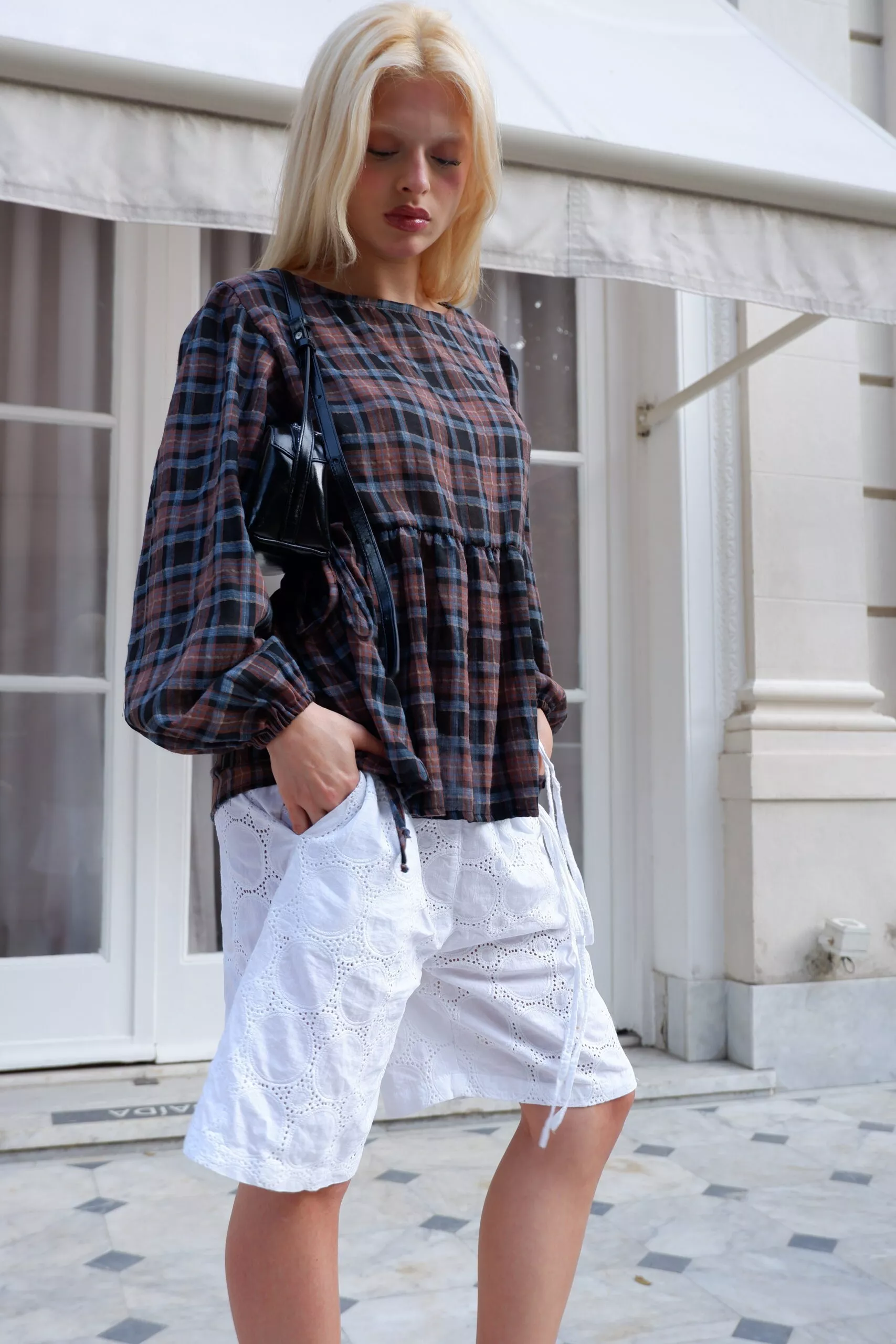 Bata Manga Longa Laços Tartan - Imagem 13