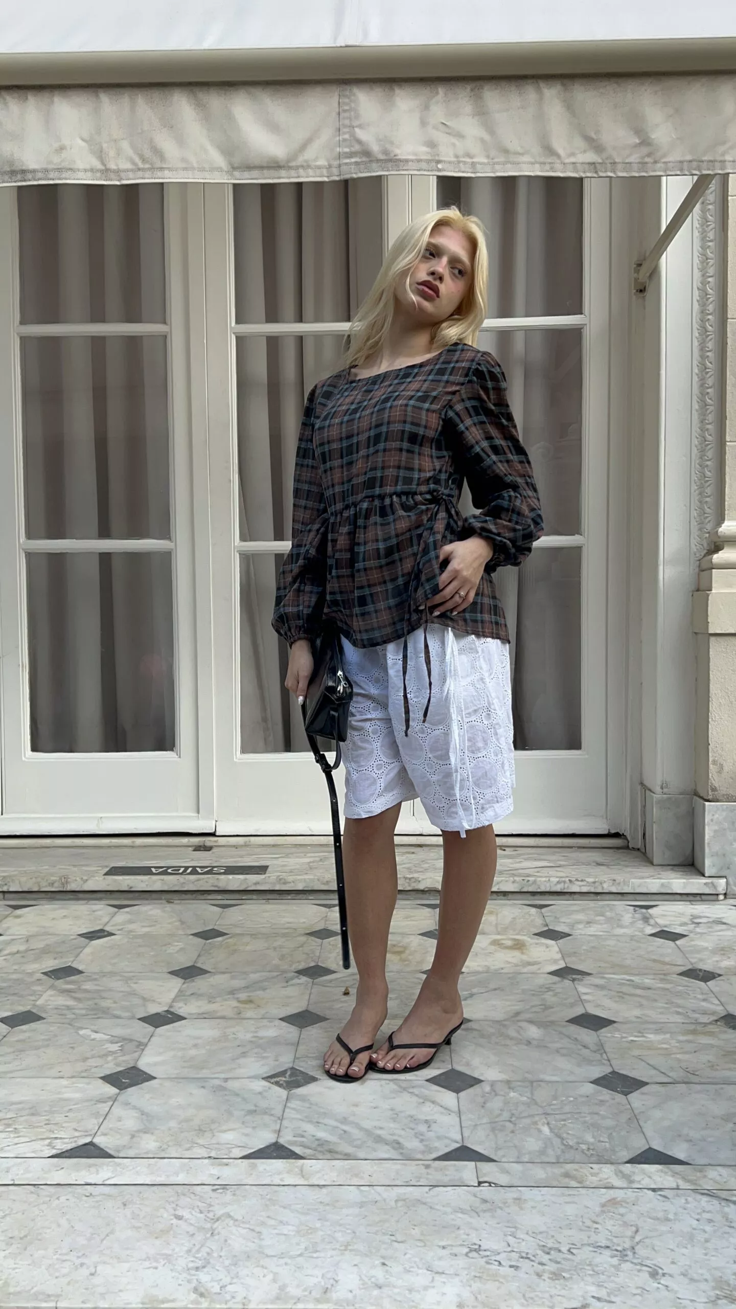 Bata Manga Longa Laços Tartan - Imagem 15