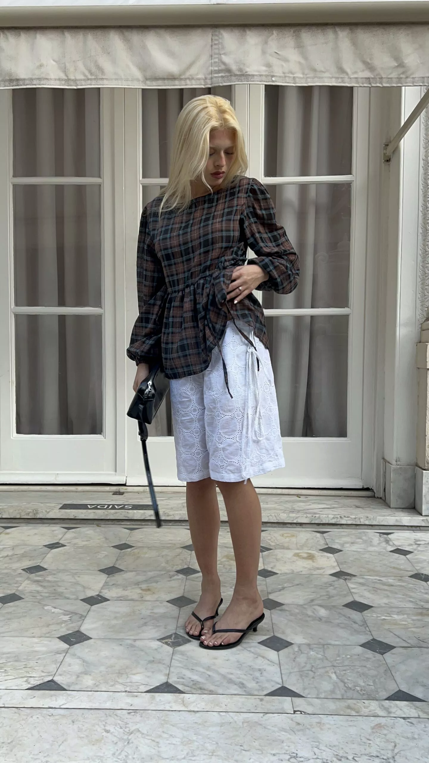 Bata Manga Longa Laços Tartan - Imagem 14