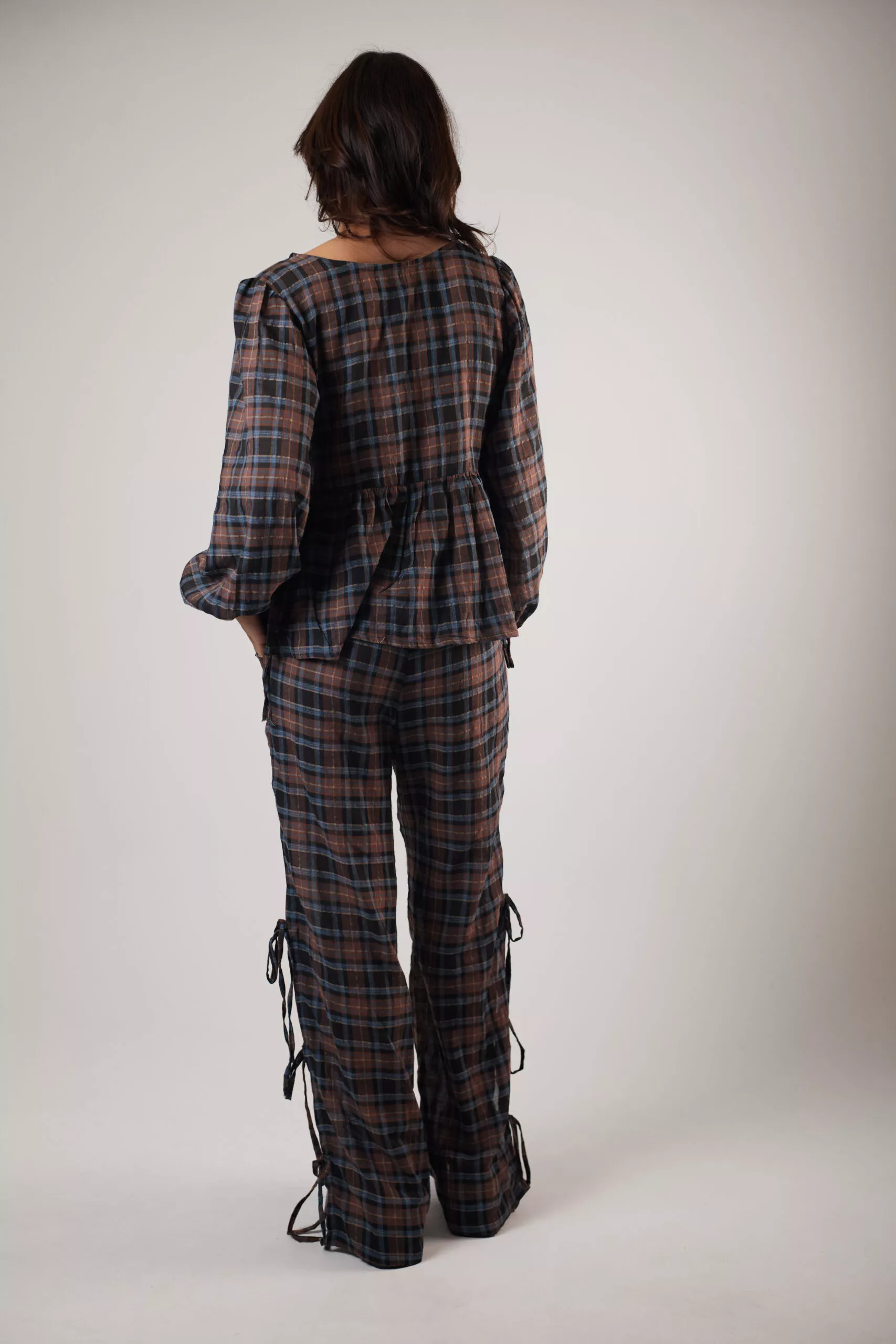 Bata Manga Longa Laços Tartan - Imagem 9