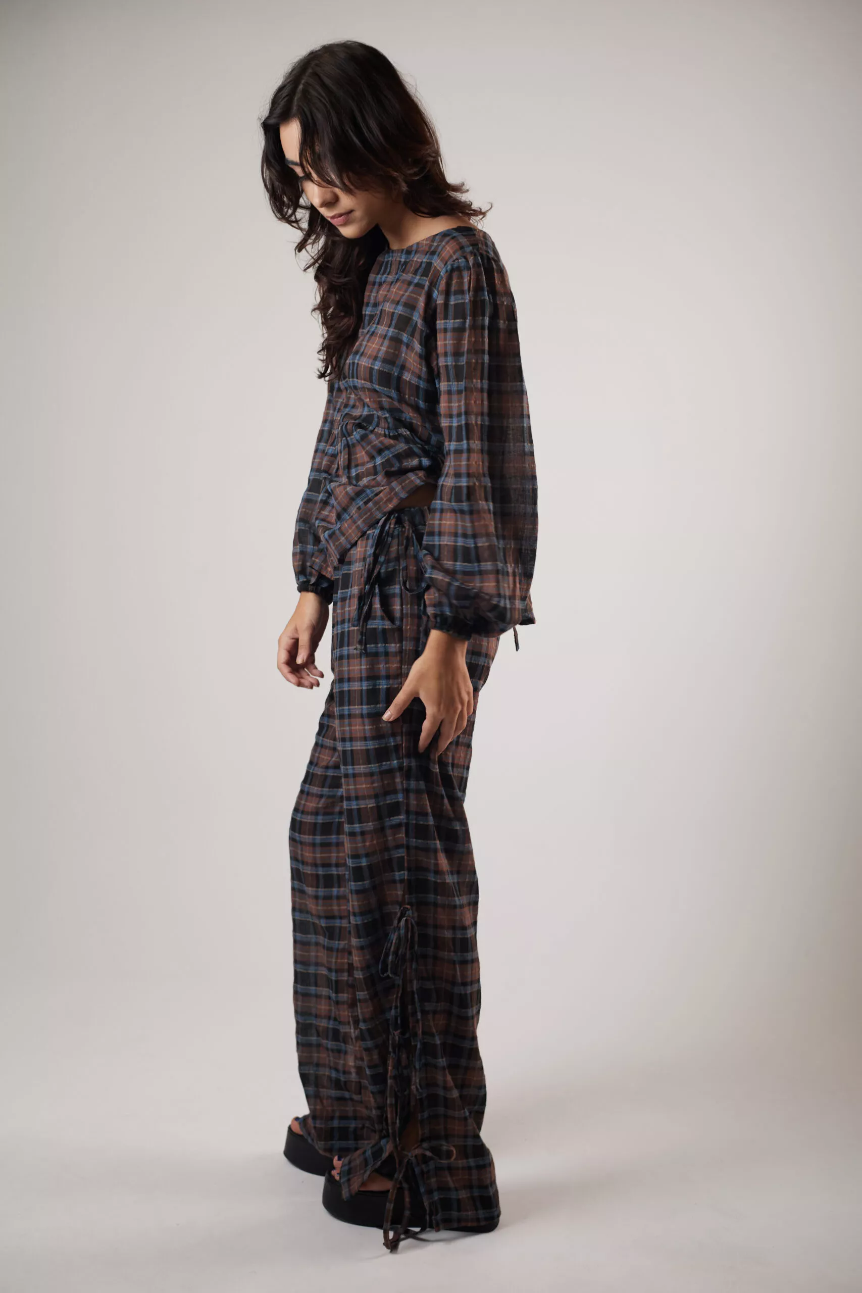 Bata Manga Longa Laços Tartan - Imagem 8