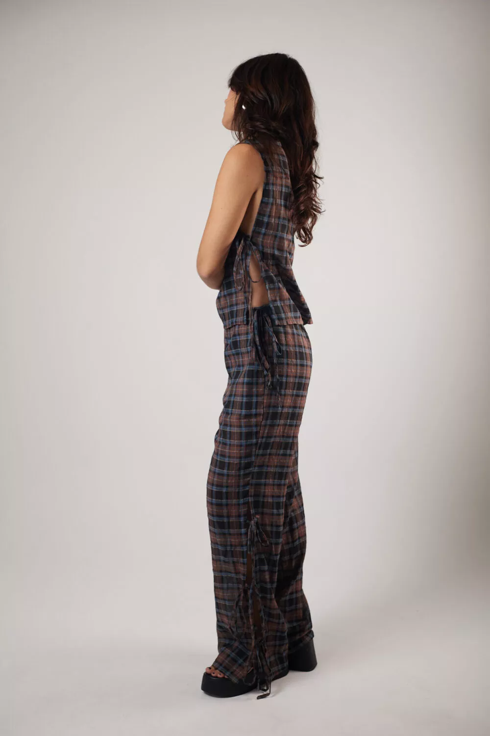Calça Pantalona Laços Tartan - Imagem 7