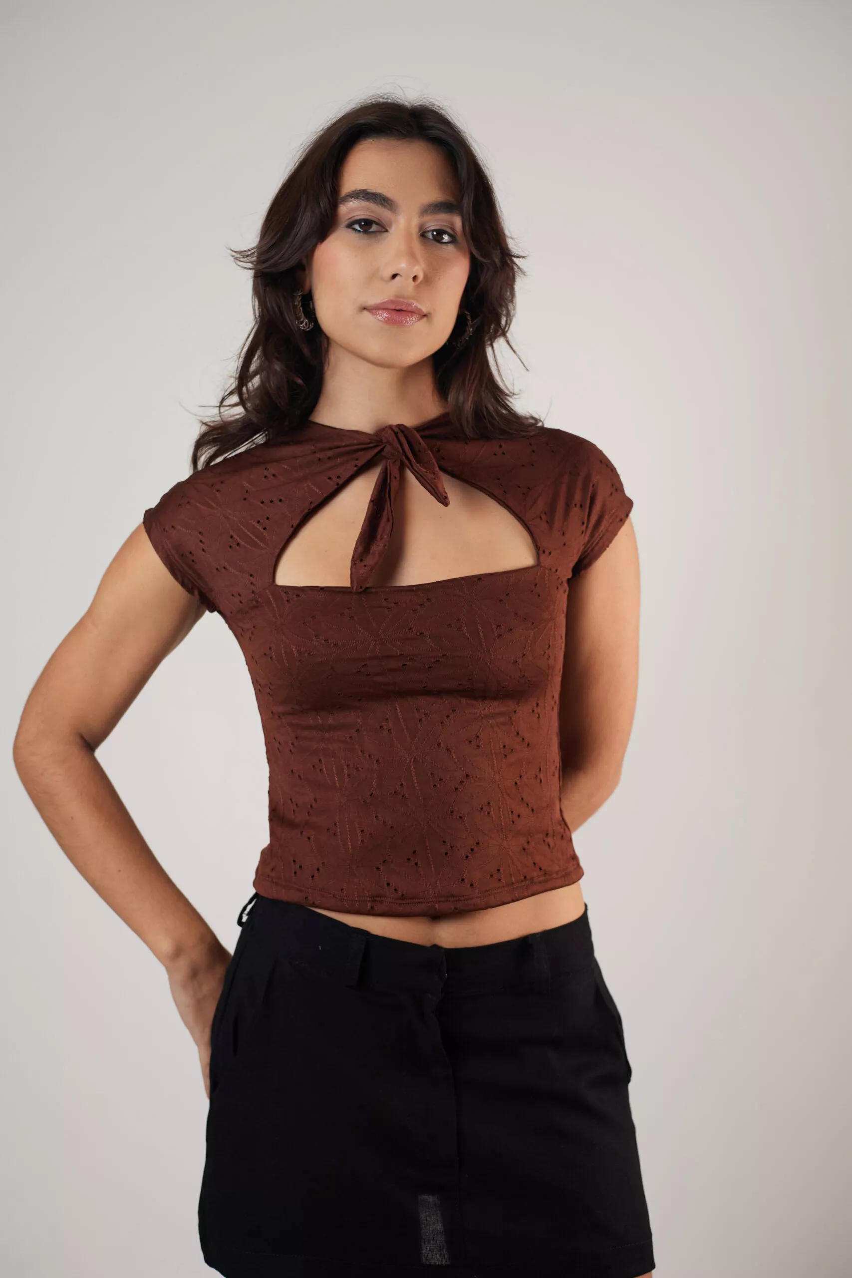 Blusa Nó Laise Marrom