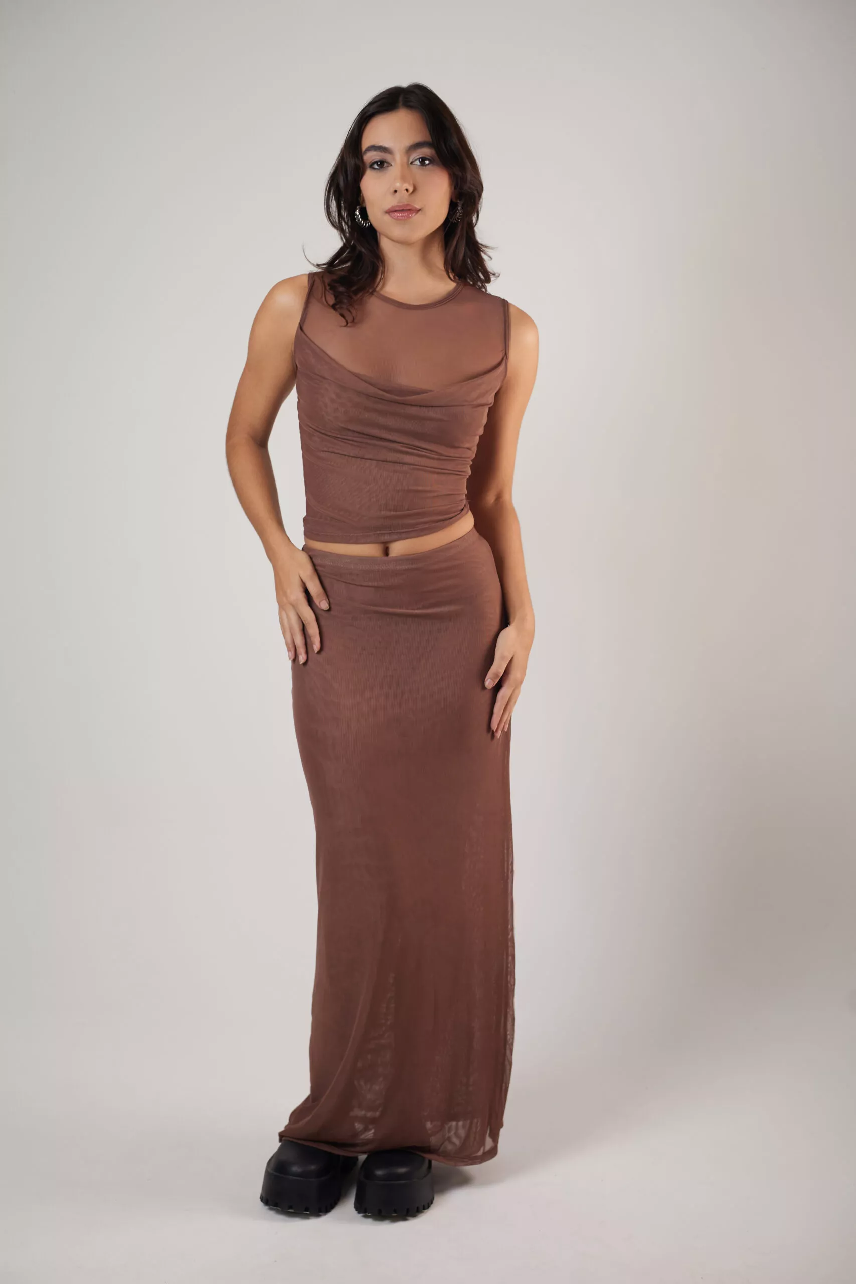 Blusa Degagê Tule Marrom - Imagem 8