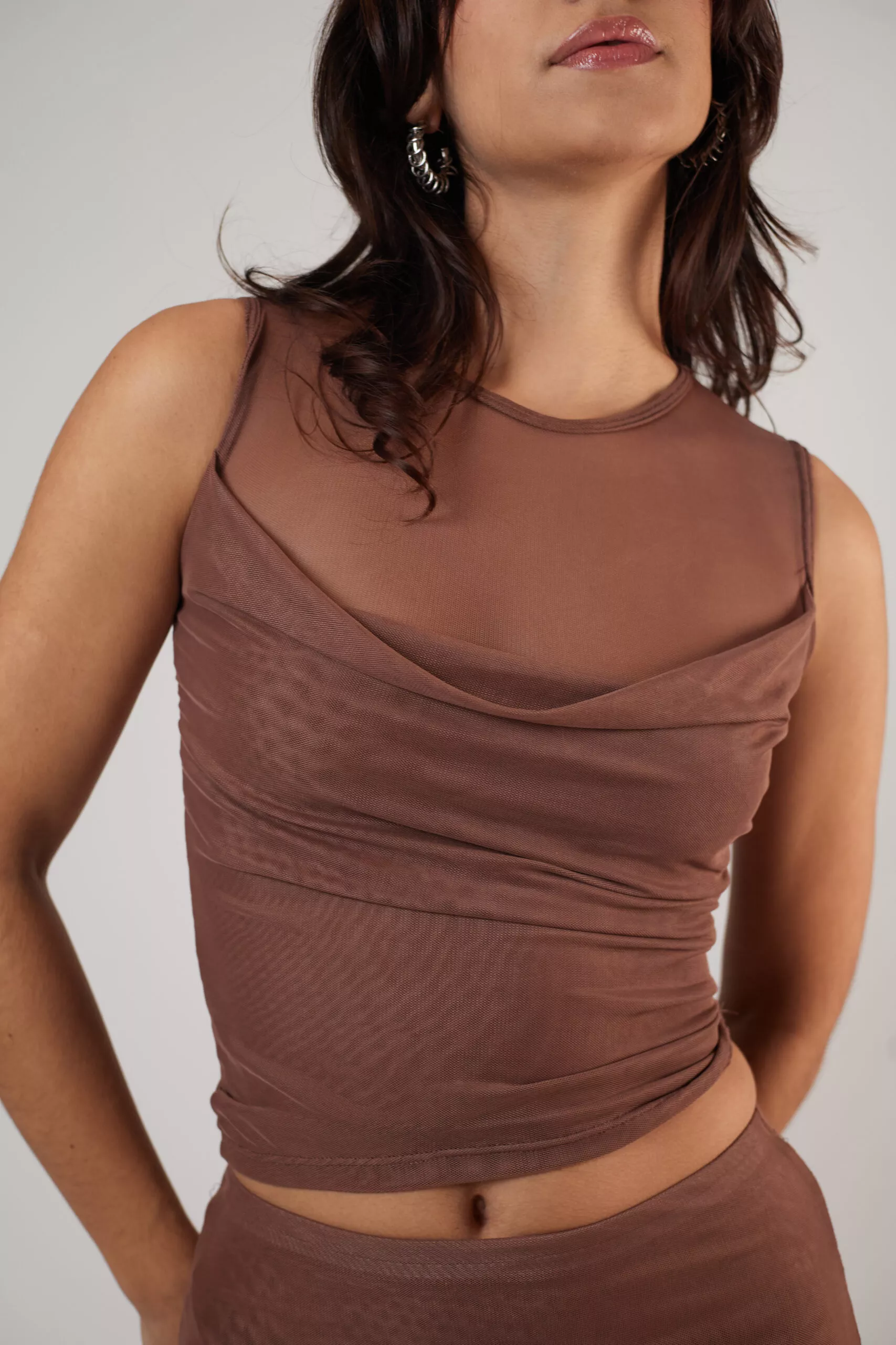 Blusa Degagê Tule Marrom - Imagem 5