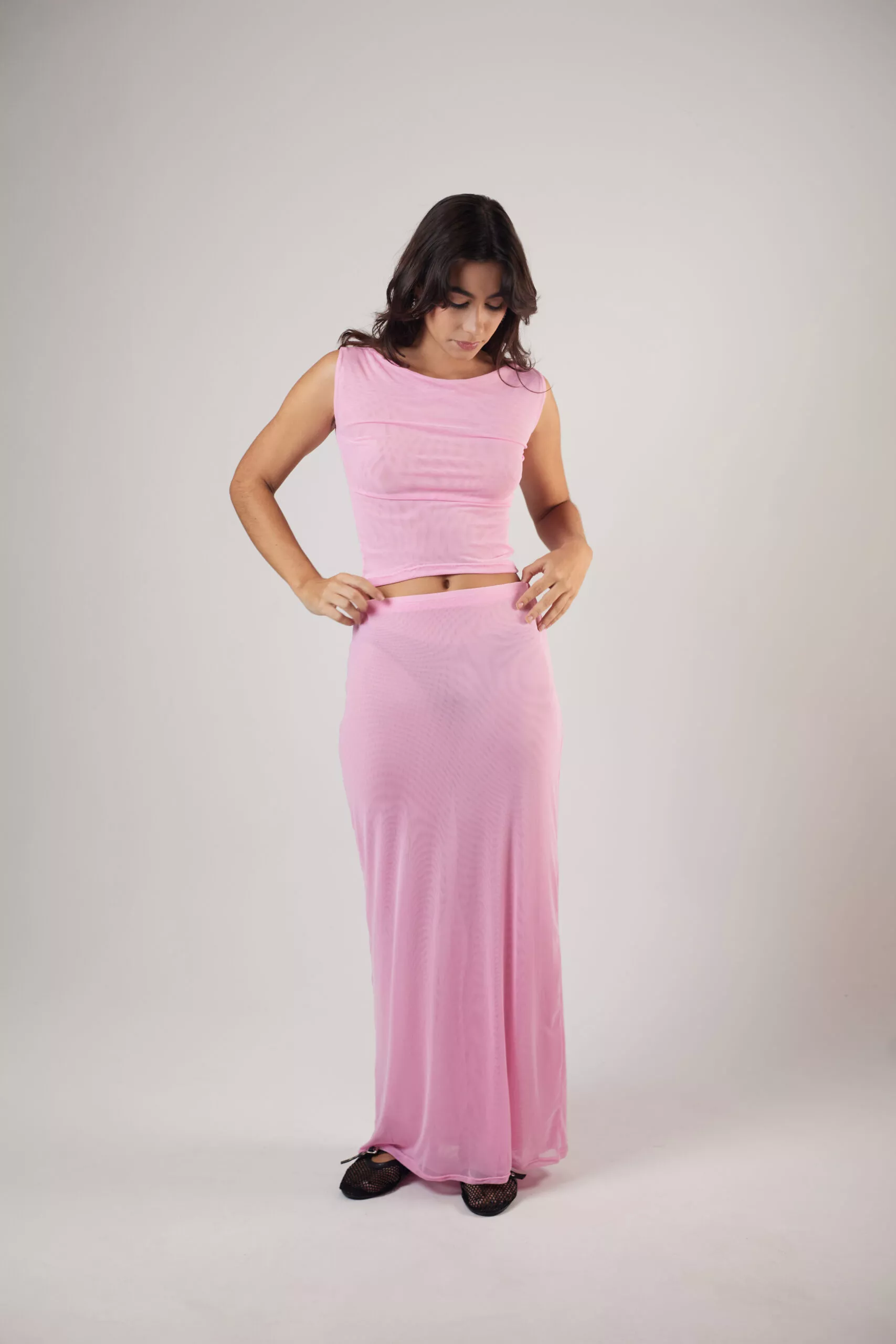 Saia Longa Tule Rosa - Imagem 4