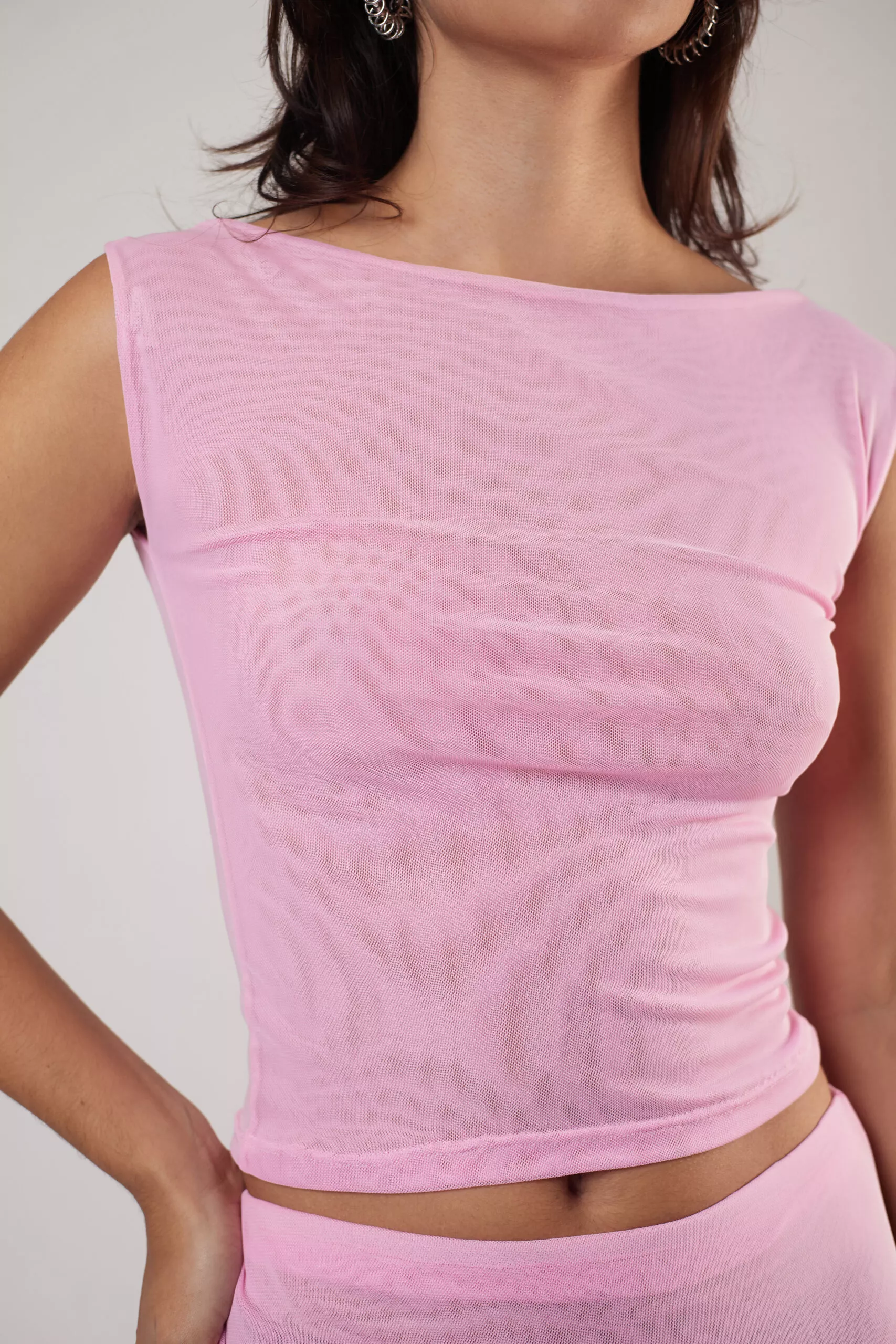 Blusa Regata Tule Rosa - Imagem 2