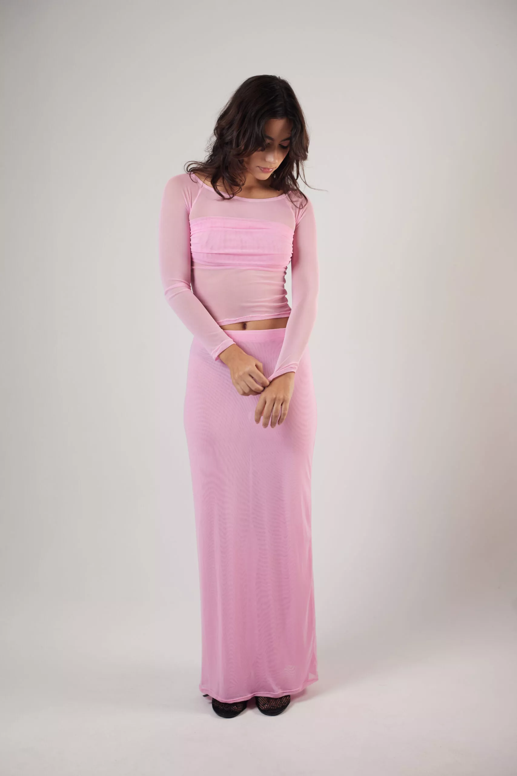 Blusa Drapeada Tule Rosa - Imagem 7