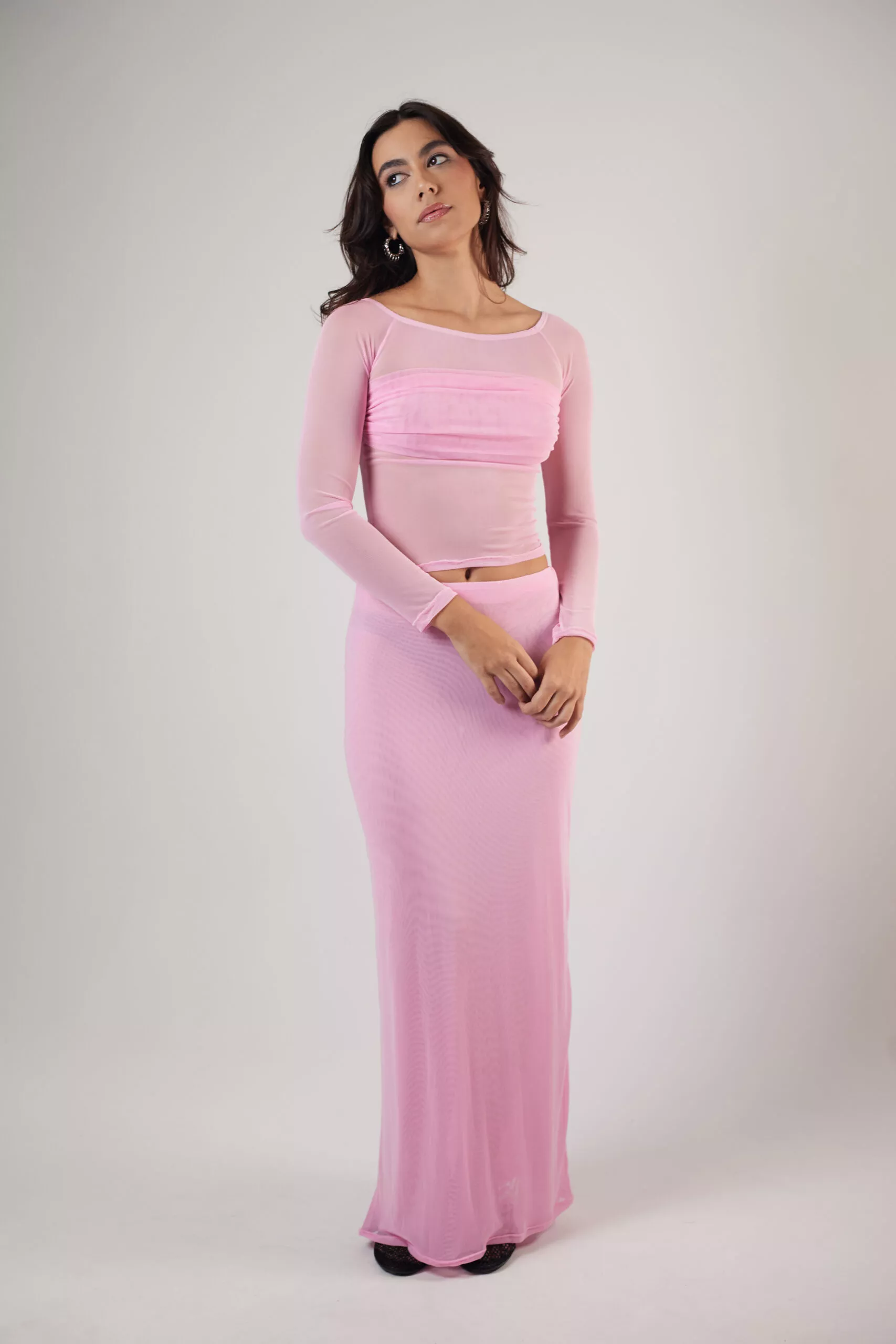 Blusa Drapeada Tule Rosa - Imagem 8