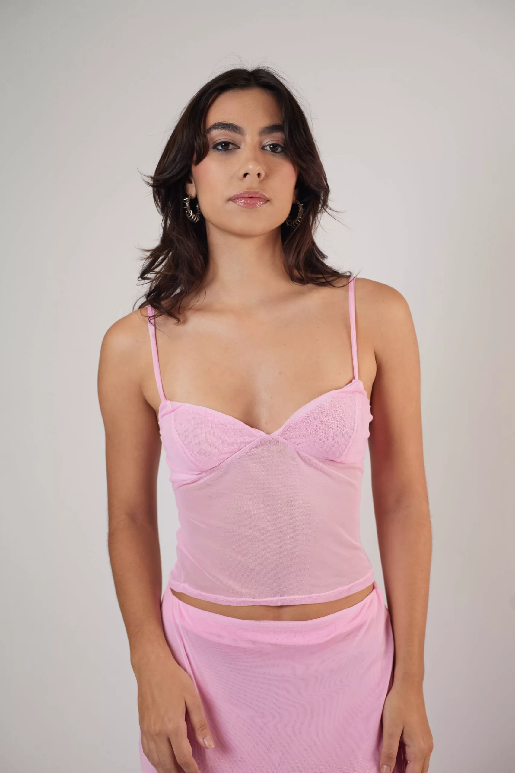 Top V Tule Rosa - Imagem 4