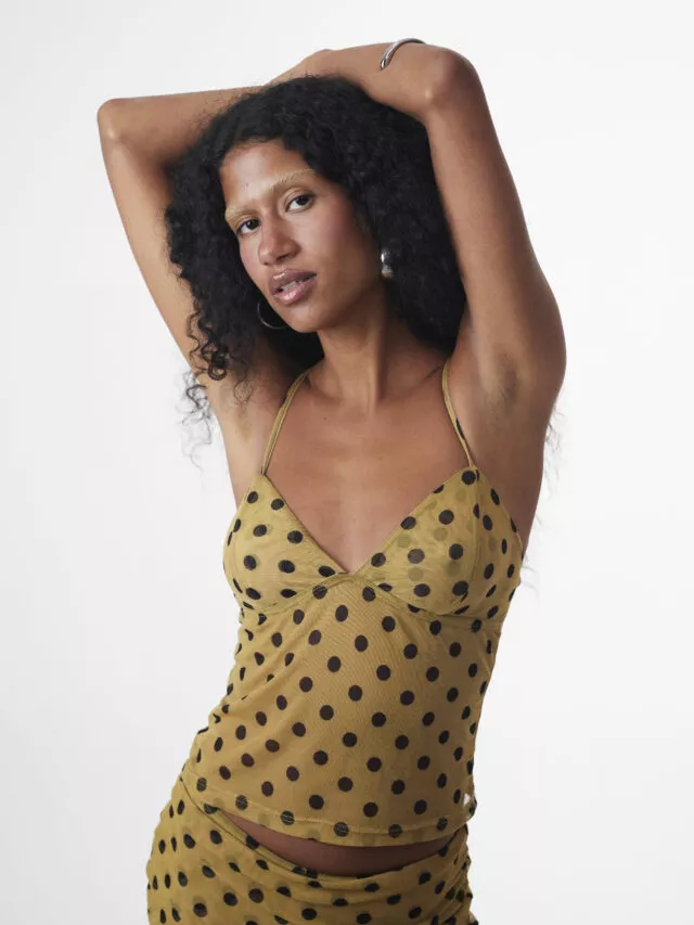Top V Tule Dots