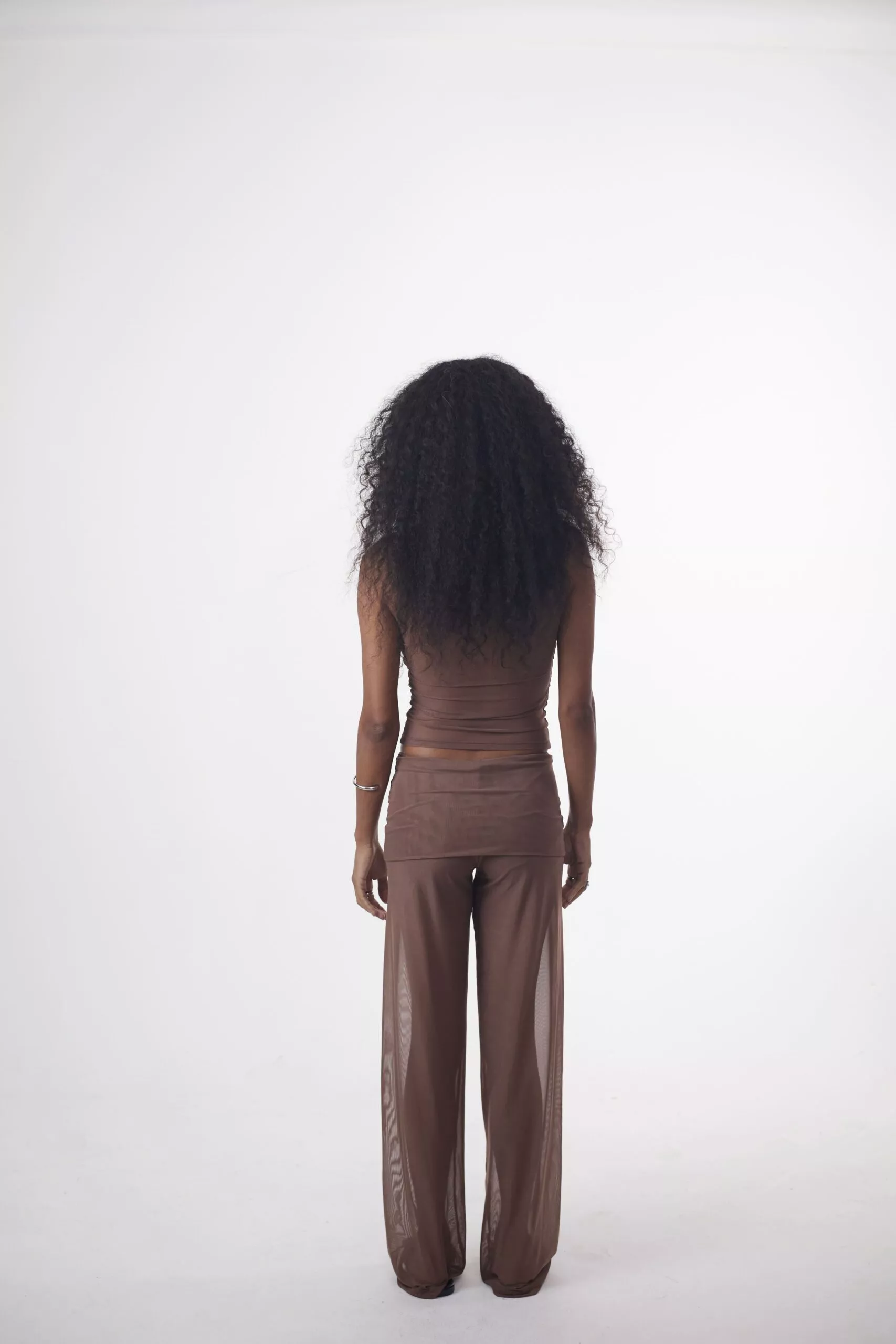 Calça Cós Saia Tule Marrom - Imagem 11