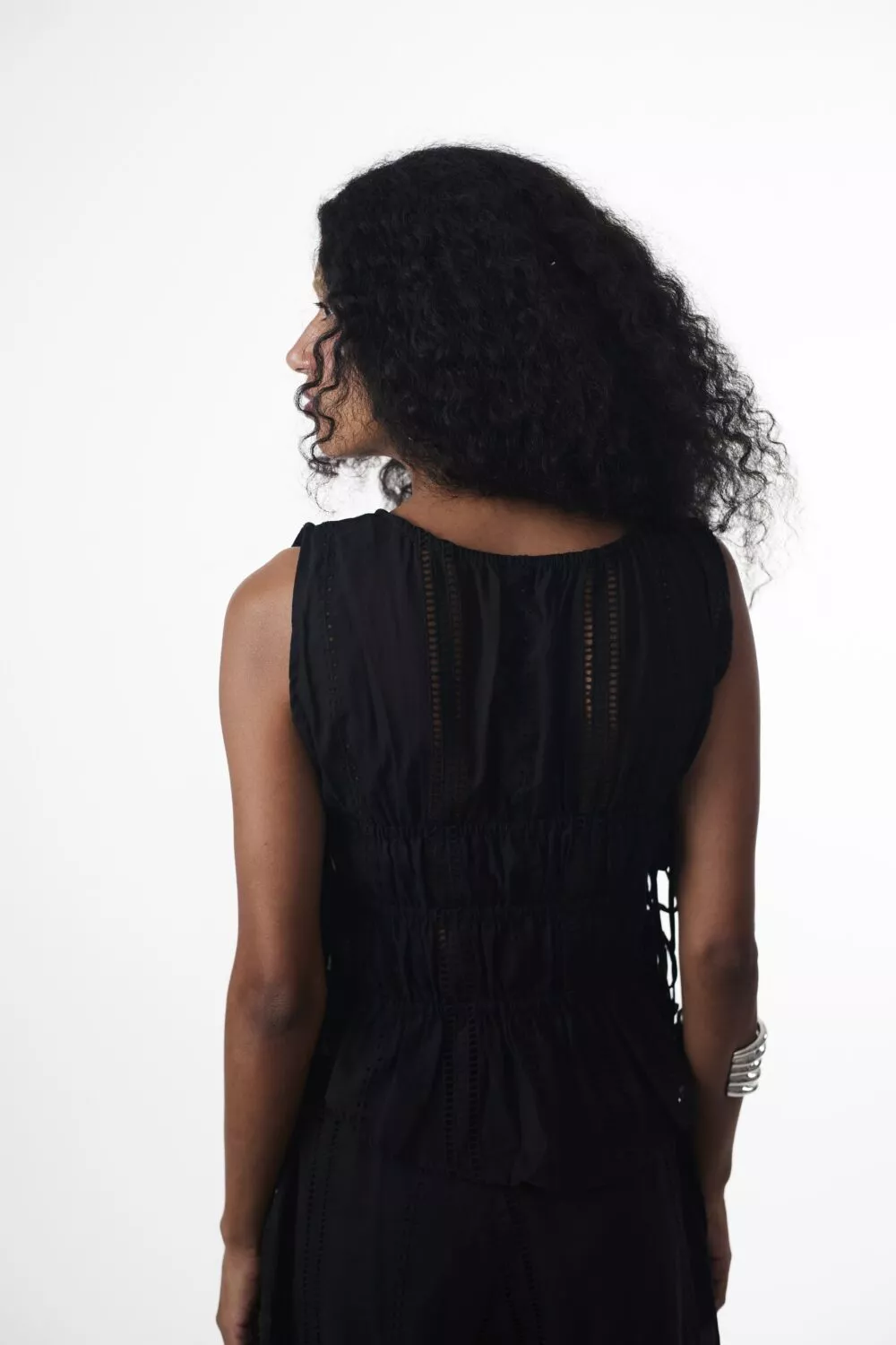 Blusa Franzida Laços Laise Preta - Imagem 12