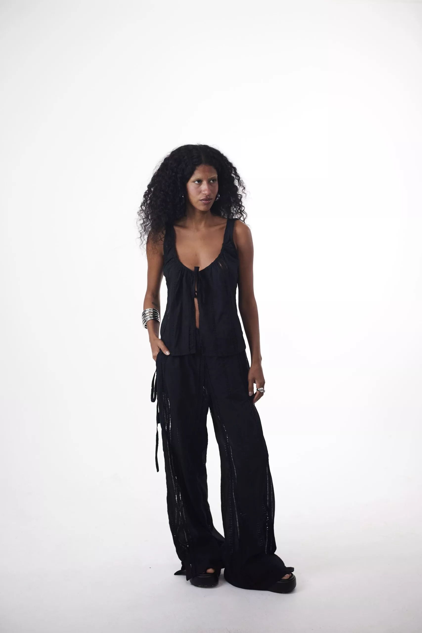 Calça Pantalona New Laise Preta - Imagem 4