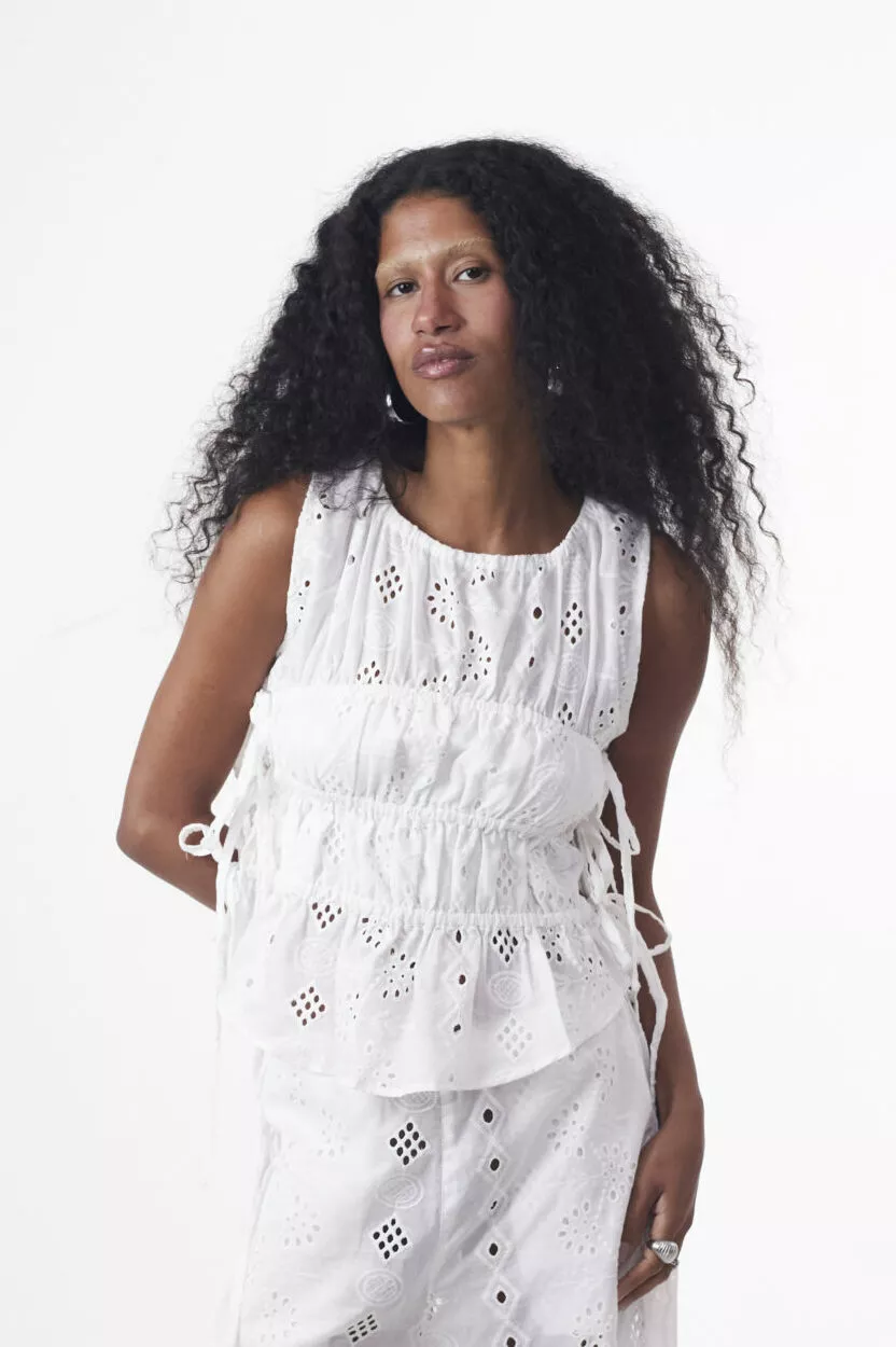 Blusa Franzida Laços Laise Off