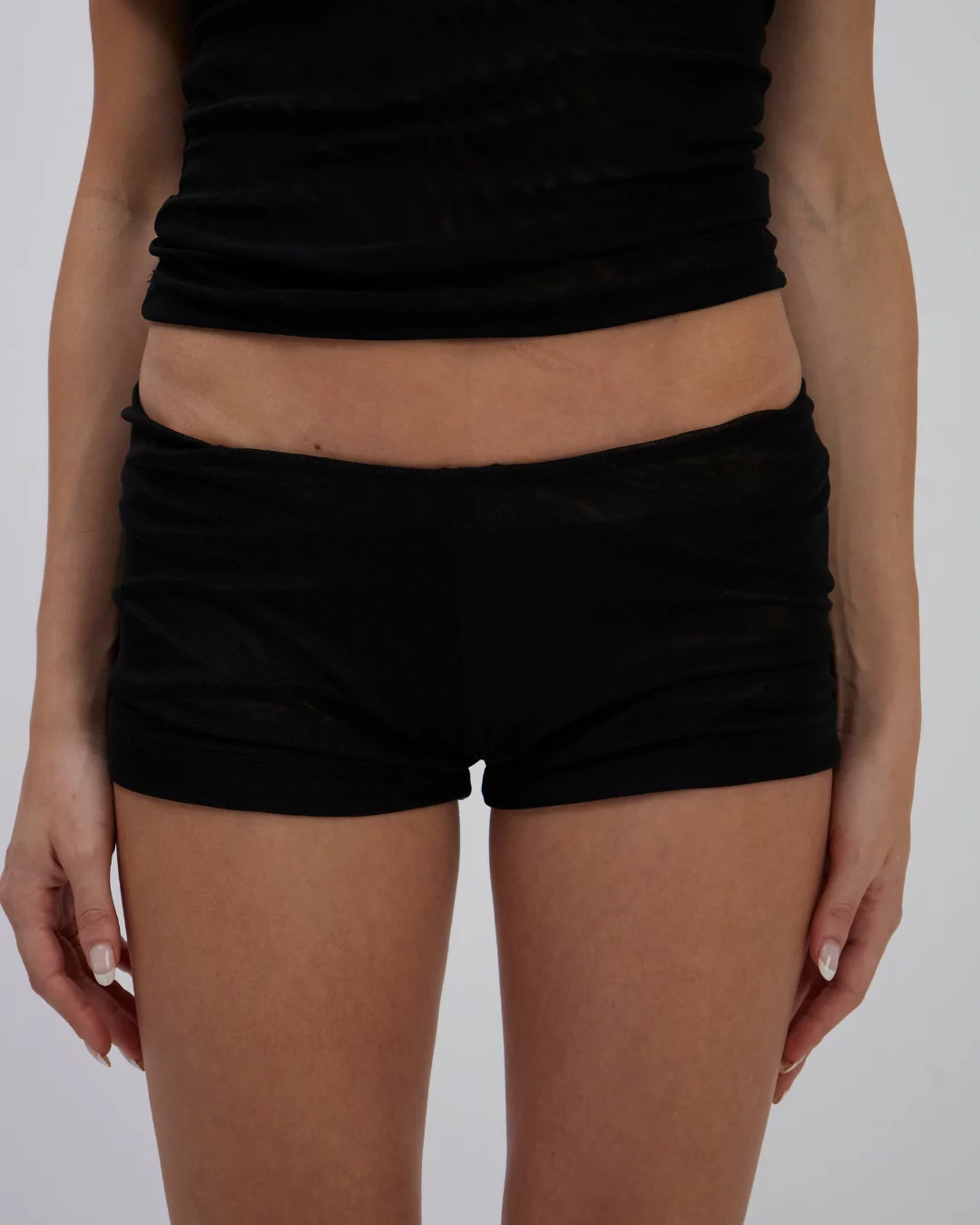Mini Shorts Tule Preto