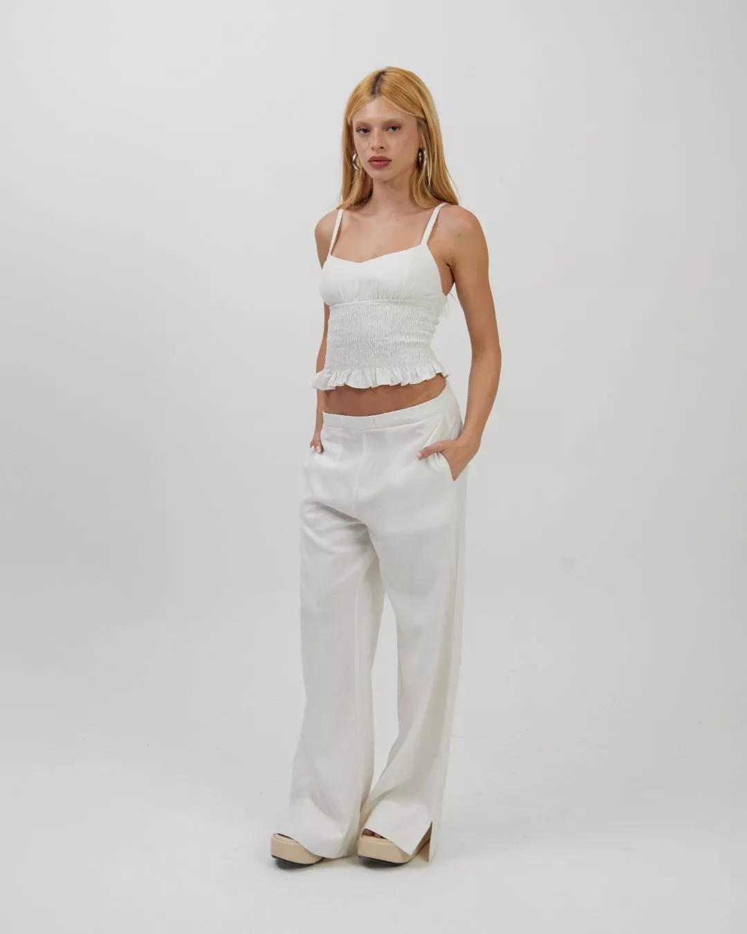 Calça Pantalona Básica Off - Imagem 2