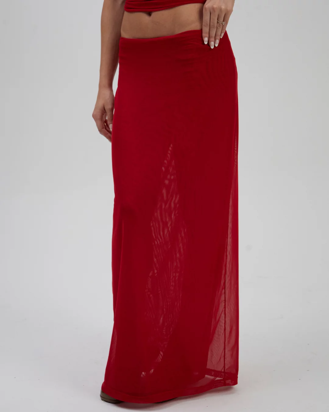 Saia Longa Tule Vermelha