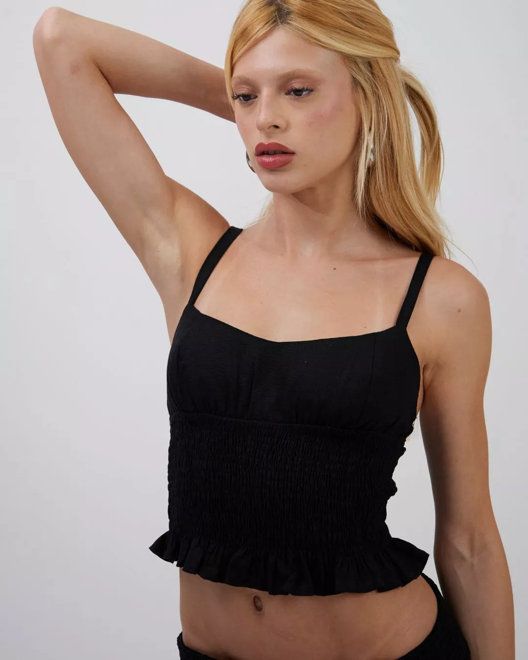 Top Alça Lastex Preto