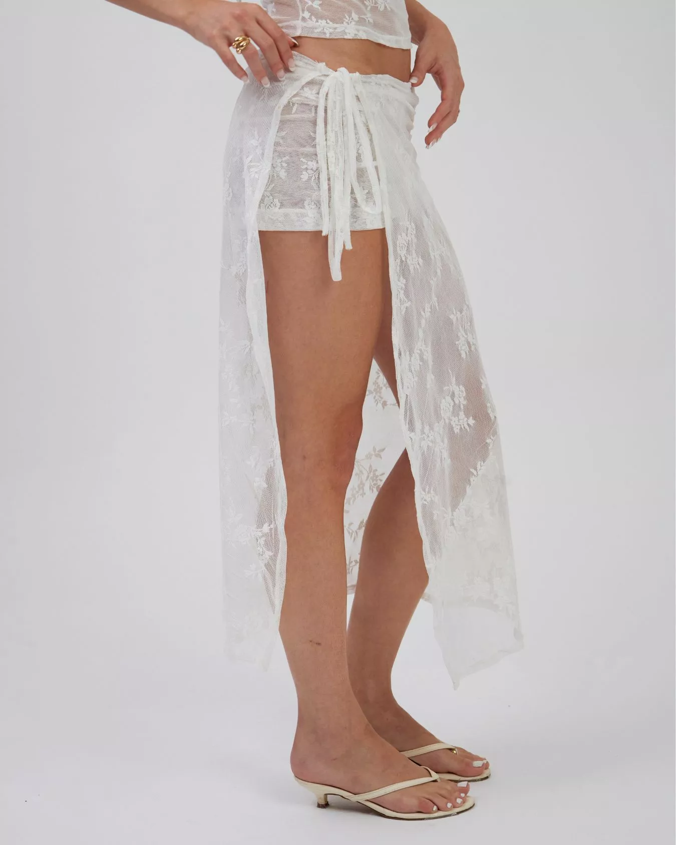 Saia Lenço Longa Renda Off - Imagem 3