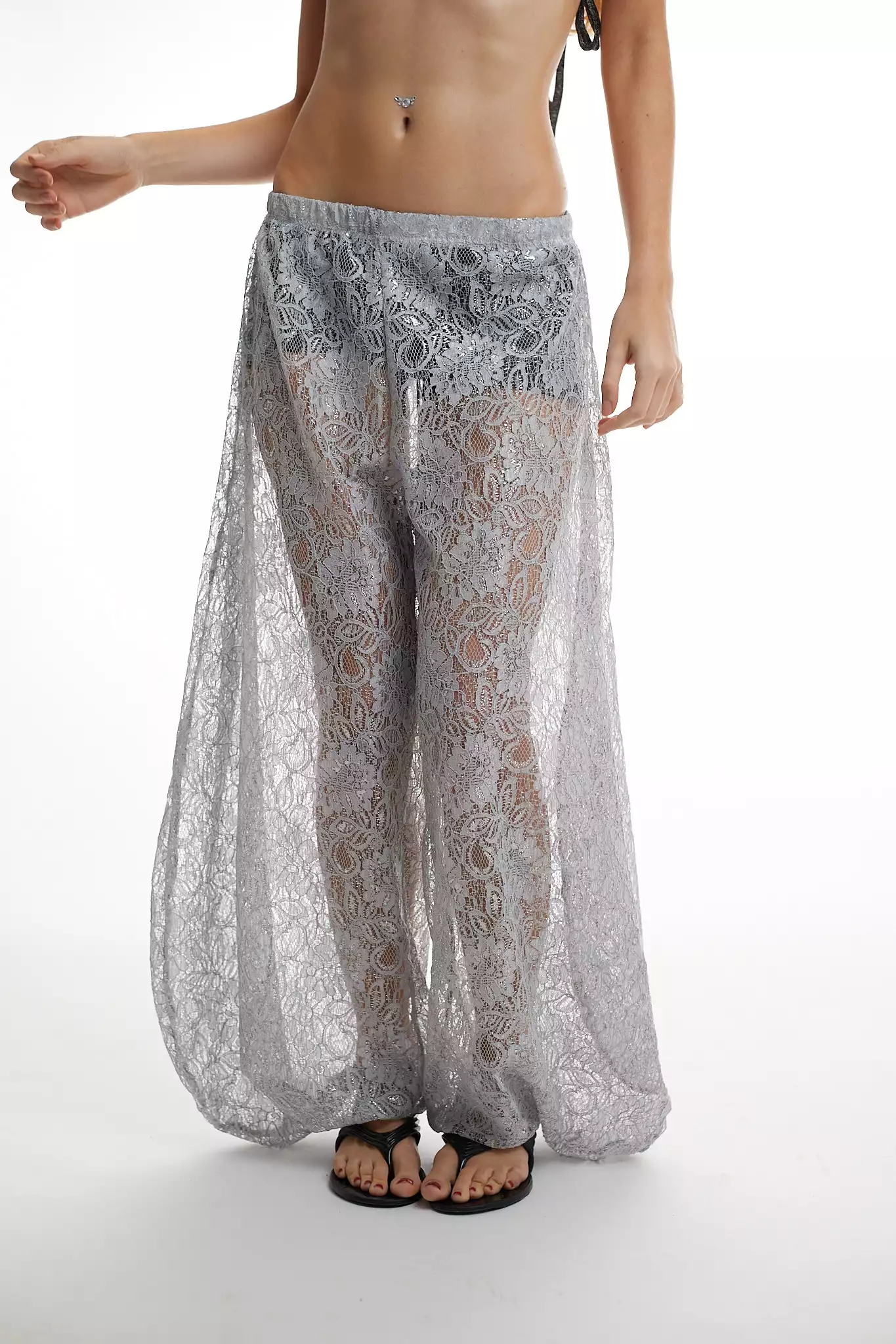 Calça Aladim Renda Prata