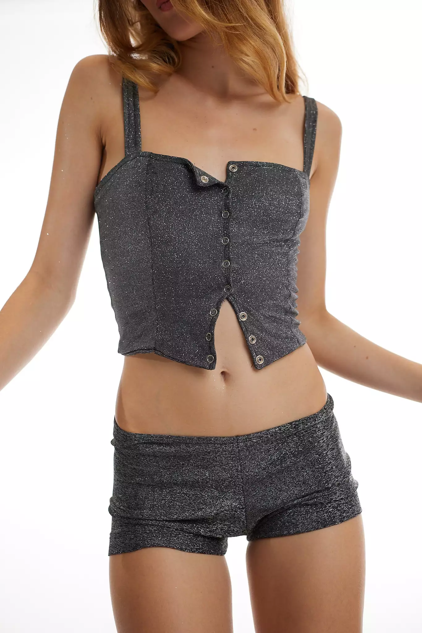 Mini Shorts Lycra Prata Escura - Imagem 4